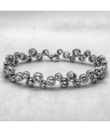 Bubble Style Zirconia and Silver Designer Bracelet - £54.26 GBP
