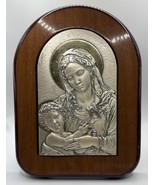 Luigi Pesaresi Jesus &amp; Madonna Italian Catholic 8.5” Sterling Silver Woo... - $101.48 CAD