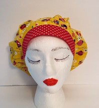 Ladybug  Medical/)( Surgical Bouffant Scrub Hat,  Adjustable, Contrast Brim - £11.68 GBP