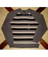 CLUB ROOM Gray Stripe Lightweight Merino Wool Crew Neck Sweater (Men&#39;s X... - $33.37 CAD