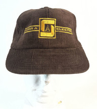 Vintage Sierra Electric Corduroy SnapBack Trucker Hat Brown SNAP BROKEN ... - $14.84