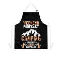 Personalized Camping Grilling Apron with Meme Print: &quot;Weekend Forecast: ... - £22.23 GBP