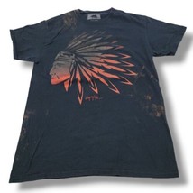 Ring Of Fire Size Medium Indian Chief Feather Headdress Graphic Tee Blea... - £22.79 GBP