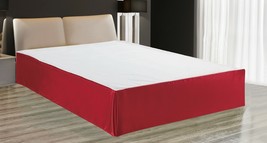 MODERN SOLID SATIN SPLIT CORNERS 1PC BED BEDDING PLEATED SKIRT DROP 14&quot; RED - $465.81 MXN