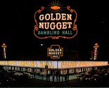 Golden Nugget Gambling Hall Night View Las Vegas Nevada NV Chrome Postca... - $2.92