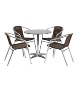 Flash Furniture TLH - ALUM - 28RD - 020CHR4 - GG 27.5 in. Round Aluminum... - $627.91