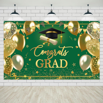Graduation Banner Congrats Grad Backdrop 70.8X43.3Inch for 2024 Graduation Party - £16.74 GBP