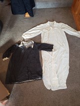 VTG LOT 2 80&#39;s 70&#39;s Sears Juli Nightie Nightgown Ruffle White Black Flor... - £35.60 GBP