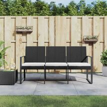 3-seater Garden Bench Black Polypropylene 3-Seater Durable - €124,00 EUR