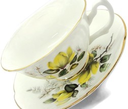 Royal Grafton Fine Bone China Tea Cup &amp; Saucer Yellow Gold Trim - £27.39 GBP