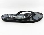 Hurley Mens Black Gray Camo Logo Flip Flop Pool Beach Sandals - £14.12 GBP