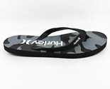 Hurley Mens Black Gray Camo Logo Flip Flop Pool Beach Sandals - $17.95