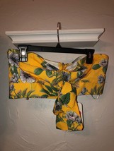 NWT L&#39;ATISTE by Amy Yellow Floral Sleeveless Tube Top Ties In The Middle Zips Up - £15.81 GBP