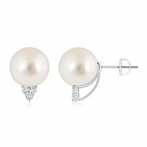 Authenticity Guarantee 
ANGARA South Sea Cultured Pearl Earrings with Diamond... - £896.96 GBP