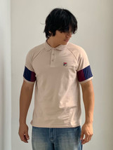 Men’s Fila Tan Navy Burgundy Short Sleeve Polo Shirt - £47.15 GBP