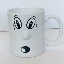 Ghost face coffee mug cup Halloween vtg scared anthropomorphic horror fear boo - £23.39 GBP
