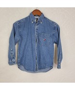 Tommy Hilfiger Boys Shirt Size Small Blue Denim Button Down Long Sleeve ... - £17.60 GBP