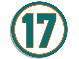 4&quot; miami dolphins ryan tannehill 17 bumper sticker decal made in usa - £12.95 GBP