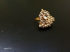 Kundan Bridal jewelry Rings Set Poojavi Online Sell beads Fashion Adjustable 464 - £12.93 GBP