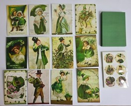Set of 24 St Patrick&#39;S Day Cards with Envelopes Seals Green Shamrocks - $8.89