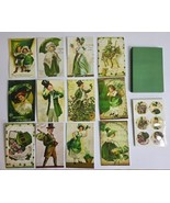 Set of 24 St Patrick&#39;S Day Cards with Envelopes Seals Green Shamrocks - £6.97 GBP