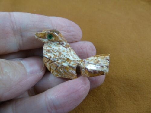 (y-BIR-SO-5) little tan SONGBIRD BIRD stone soapstone CARVING PERU love ... - $8.59