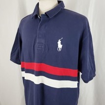 Polo Ralph Lauren Men&#39;s Polo Rugby Shirt XXL Big Pony Stripes Blue Short... - $27.99