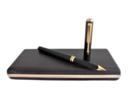 PARKER 95 PENNA STILOGRAFICA NERA fountain pen in matte black &amp; gold In ... - £47.05 GBP