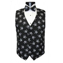 Skull and Bones Tuxedo Vest and Bowtie - $148.50