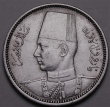 Egypt AH1356 (1937) 2 Piastres Silver AU/Unc~Rare~500,000 Minted~ - £12.65 GBP
