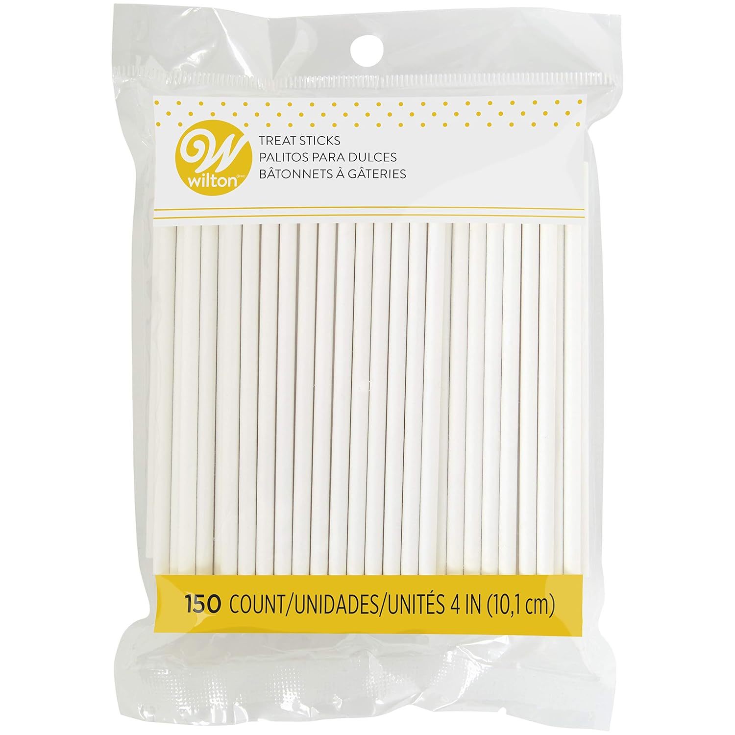 200 Count 6-Inch Lollipop Sticks, White Paper Sucker Sticks for