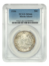 1936 50C Rhode Island PCGS MS66 - $254.63