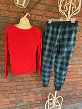 2 Piece Pajama Set XS Small Stars Above Flannel Pants Elastic Waist Henl... - $10.45