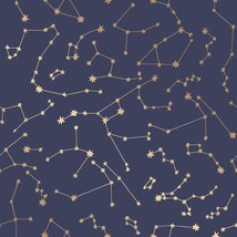 Navy Constellations Removable Peel And Stick Wallpaper By, Made In Usa. - £32.17 GBP