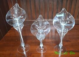 Vintage Lamplight Clear Glass Jack In The Pulpit Oil Light Set of Three - $61.75