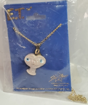 E.T. The Extra Terrestrial Face Head Necklace Gold Tone Vintage 1982 Sta... - £7.70 GBP