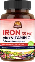 NEW Iron 65 mg, Carbonyl Iron with 250 mg Vitamin C for Enhanced Absorption - £42.71 GBP