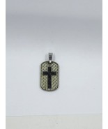 SHR Stainless Steel Silver and Black Carbon Fiber Cross Dogtag - $16.95