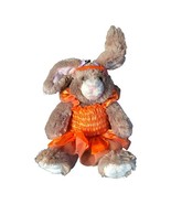 Build A Bear Bunny Tan brown In Orange Tutu + Hair Bows Floppy and Wired... - $17.17 CAD