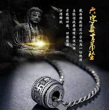 Stainless Steel Tibetan Buddhist Six Words Mantra Spirit Necklace - £11.06 GBP