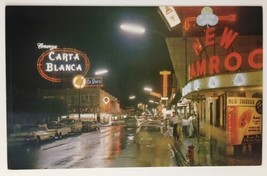 Mexico Nuevo Laredo De Noche Avenida Guerrero Vintage PC at Night - £5.40 GBP