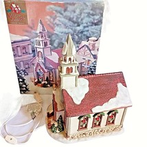 Vintage Christmas Village Square Chapel Church Building Lighted 1997 - £32.71 GBP