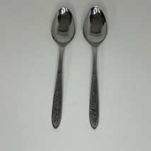 Ekco Eterna Country Garden Stainless 2 Large Spoons 8&quot; Flatware Silverware - $18.88