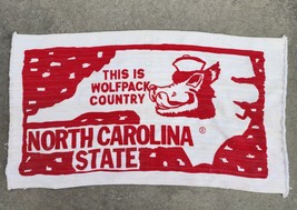 Vintage NC State This is Wolfpack County Rug Wall Hang Banner 42&quot; x 21&quot; - £35.19 GBP
