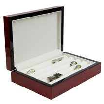 Decorebay Chestnut Brown Wood Cufflink &amp; small Jewelry Storage Case - £39.49 GBP
