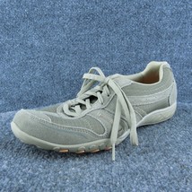 SKECHERS Relaxed Fit Women Sneaker Shoes Taupe Leather Lace Up Size 9 Medium - $24.75