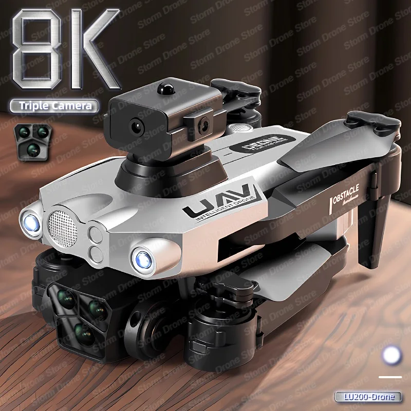 New Lu200 RC Drone 8K Professinal With 4K Three Camera Wide Angle Optica... - $42.93+