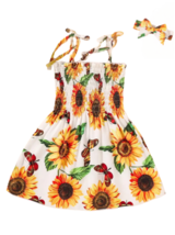 NWT Toddler Girls Sunflower Dress Headband Size 2T 3T 4T NEW - £11.18 GBP