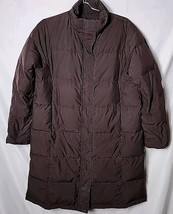 LL Bean Women M Long Goose Down Parka Brown Winter Cold Weather Jacket N... - £50.11 GBP