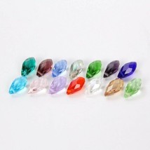 10 Teardrop Beads Glass Briolette Crystal Faceted 12mm Jewelry Supplies Mixed - £4.42 GBP